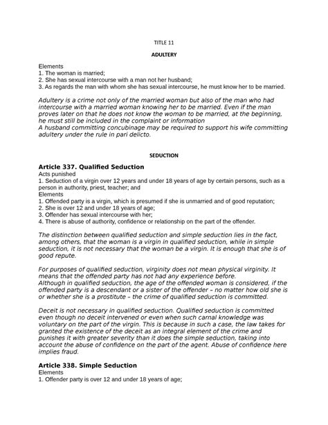 elements of adultery|Title 11 .